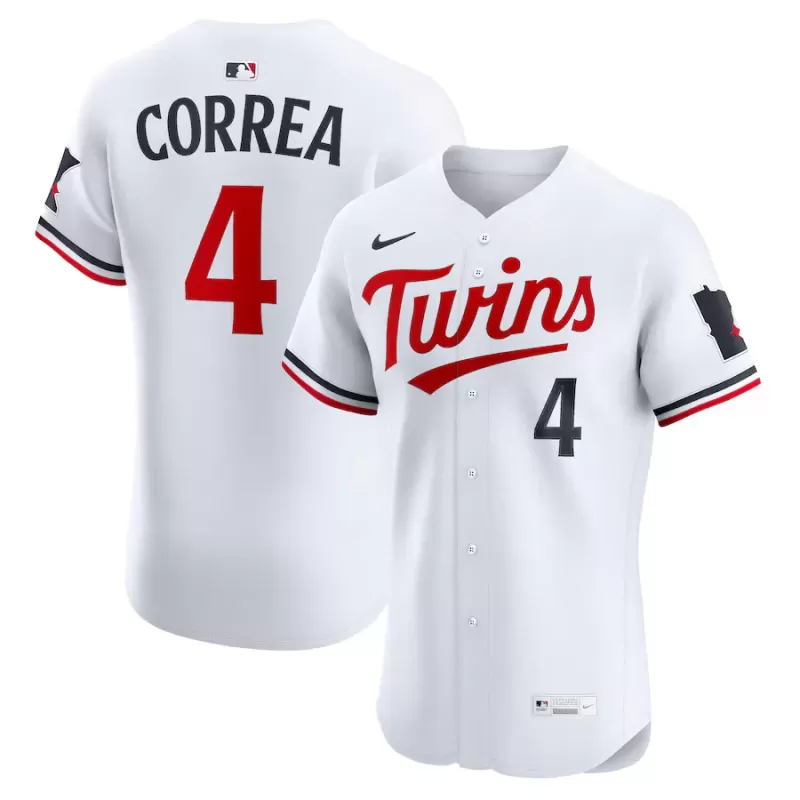 Men's Minnesota Twins Carlos Correa Nike White Home Elite Player Jersey Men's Minnesota Twins Carlos Correa Nike White Home Elite Player Jersey
