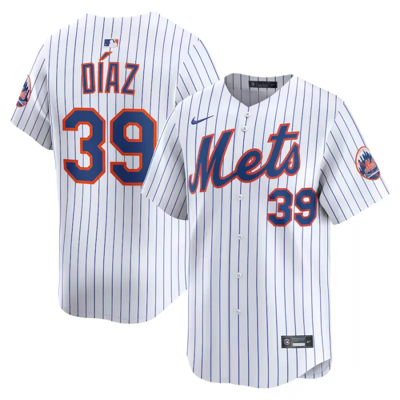 Men's New York Mets Edwin Díaz Nike White Home Limited Player Jersey Men's New York Mets Edwin Díaz Nike White Home Limited Player Jersey