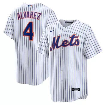 Men's New York Mets Francisco Alvarez Nike White Replica Player Jersey Men's New York Mets Francisco Alvarez Nike White Replica Player Jersey
