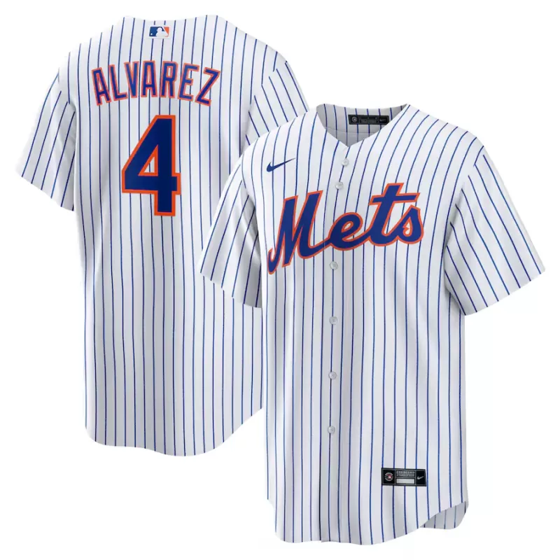 Men's New York Mets Francisco Alvarez Nike White Replica Player Jersey Men's New York Mets Francisco Alvarez Nike White Replica Player Jersey