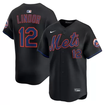 Men's New York Mets Francisco Lindor Nike Black Alternate Limited Jersey Men's New York Mets Francisco Lindor Nike Black Alternate Limited Jersey