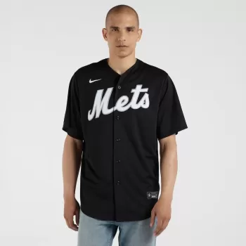 Men's New York Mets Francisco Lindor Nike Black Lights Out Replica Player Jersey Men's New York Mets Francisco Lindor Nike Black Lights Out Replica Player Jersey