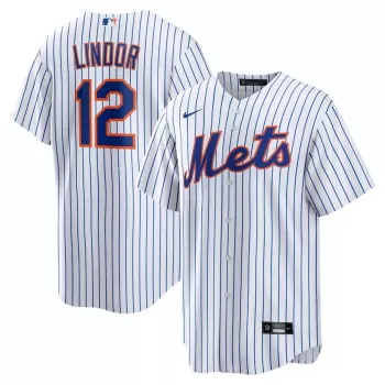 Men's New York Mets Francisco Lindor Nike White Home Replica Player Jersey Men's New York Mets Francisco Lindor Nike White Home Replica Player Jersey