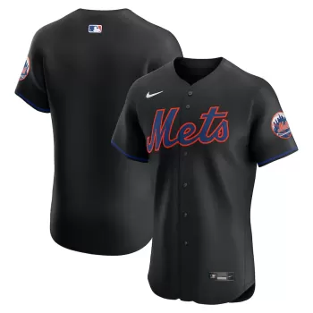 Men's New York Mets Nike Black Alternate Elite Jersey Men's New York Mets Nike Black Alternate Elite Jersey