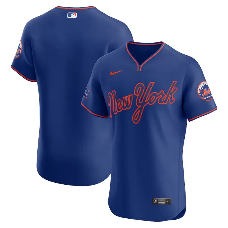 Men's New York Mets Nike Royal Alternate Sponsor Patch Elite Jersey Men's New York Mets Nike Royal Alternate Sponsor Patch Elite Jersey