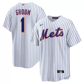 Men's New York Mets Nike White #1 Groom Home Replica Jersey Men's New York Mets Nike White #1 Groom Home Replica Jersey