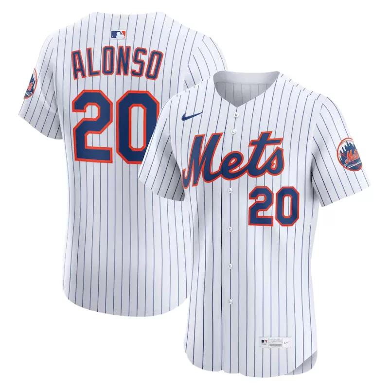 Men's New York Mets Pete Alonso Nike White Home Elite Player Jersey Men's New York Mets Pete Alonso Nike White Home Elite Player Jersey