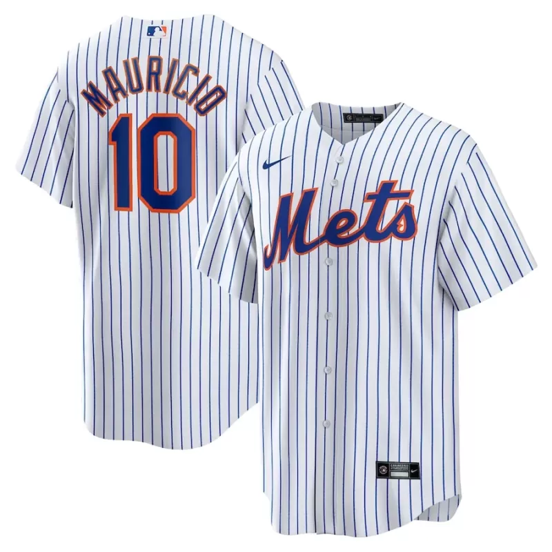 Men's New York Mets Ronny Mauricio Nike White Home Replica Jersey Men's New York Mets Ronny Mauricio Nike White Home Replica Jersey