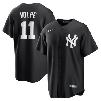 Men's New York Yankees Anthony Volpe Nike Black Lights Out Replica Player Jersey Men's New York Yankees Anthony Volpe Nike Black Lights Out Replica Player Jersey
