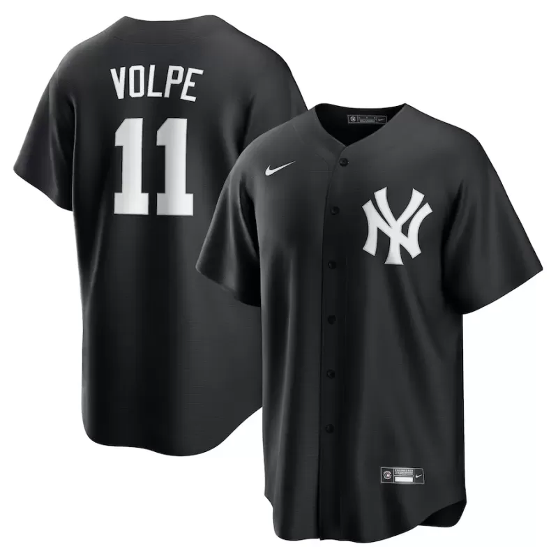 Men's New York Yankees Anthony Volpe Nike Black Lights Out Replica Player Jersey Men's New York Yankees Anthony Volpe Nike Black Lights Out Replica Player Jersey