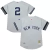 Men's New York Yankees Derek Jeter Mitchell & Ness Gray Cooperstown Collection 2000 World Series Authentic Jersey