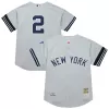 Men's New York Yankees Derek Jeter Mitchell & Ness Gray Cooperstown Collection 2000 World Series Authentic Jersey