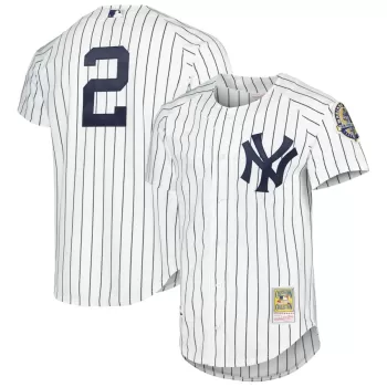 Men's New York Yankees Derek Jeter Mitchell & Ness White Cooperstown Collection Authentic Jersey Men's New York Yankees Derek Jeter Mitchell & Ness White Cooperstown Collection Authentic Jersey