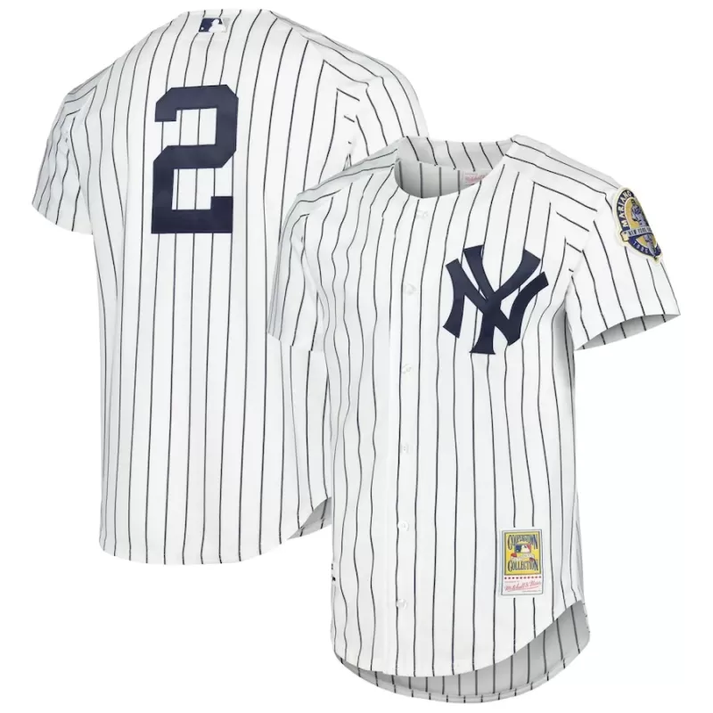 Men's New York Yankees Derek Jeter Mitchell & Ness White Cooperstown Collection Authentic Jersey Men's New York Yankees Derek Jeter Mitchell & Ness White Cooperstown Collection Authentic Jersey