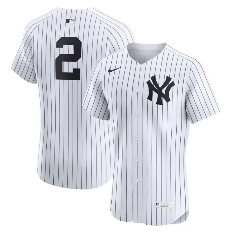 Men's New York Yankees Derek Jeter Nike White Home Elite Player Jersey