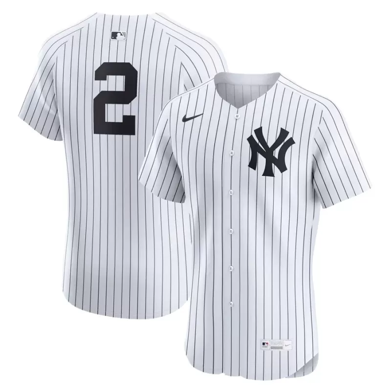 Men's New York Yankees Derek Jeter Nike White Home Elite Player Jersey