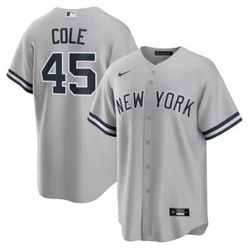 Men's New York Yankees Gerrit Cole Nike Gray Road Replica Player Name Jersey Men's New York Yankees Gerrit Cole Nike Gray Road Replica Player Name Jersey