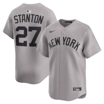 Men's New York Yankees Giancarlo Stanton Nike Gray Road Limited Jersey Men's New York Yankees Giancarlo Stanton Nike Gray Road Limited Jersey
