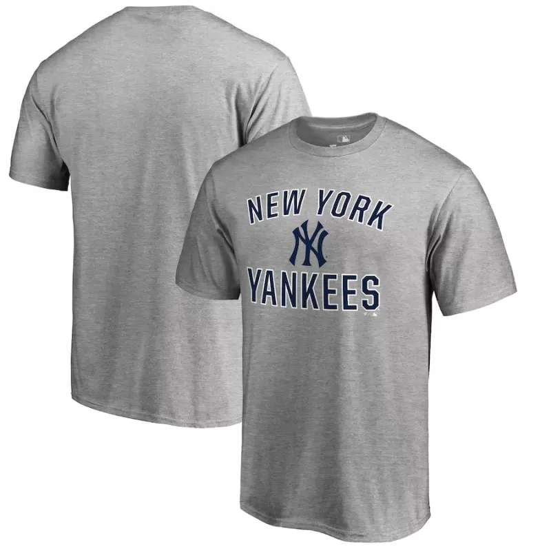 Men's New York Yankees Heather Gray Victory Arch T-Shirt Men's New York Yankees Heather Gray Victory Arch T-Shirt