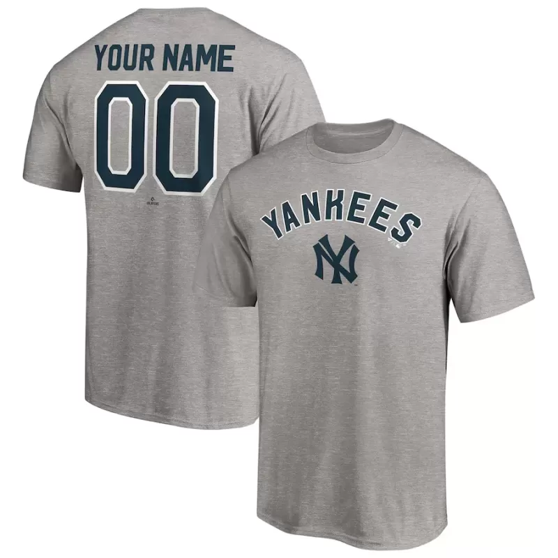 Men's New York Yankees Heathered Gray Cooperstown Winning Streak Alternate Personalized Name & Number T-Shirt Men's New York Yankees Heathered Gray Cooperstown Winning Streak Alternate Personalized Name & Number T-Shirt