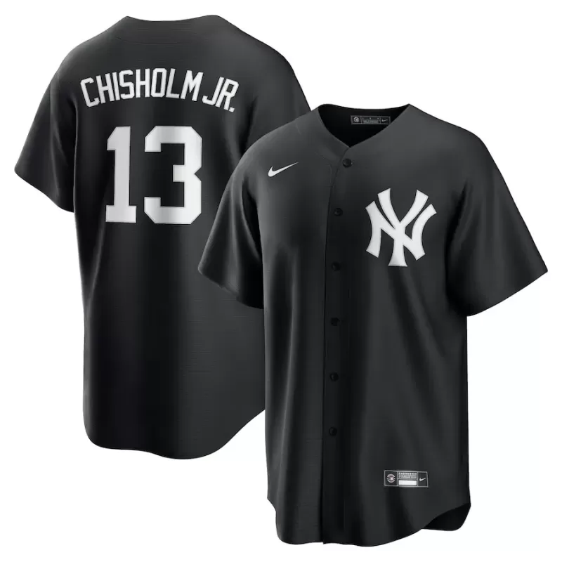 Men's New York Yankees Jazz Chisholm Jr. Nike Black Lights Out Replica Player Jersey Men's New York Yankees Jazz Chisholm Jr. Nike Black Lights Out Replica Player Jersey