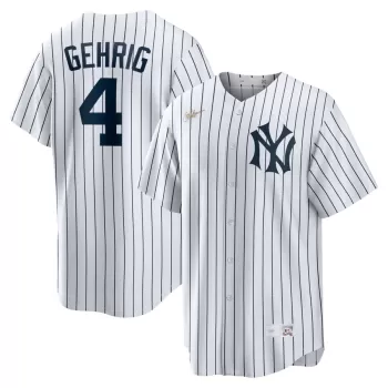 Men's New York Yankees Lou Gehrig Nike White Home Cooperstown Collection Player Jersey Men's New York Yankees Lou Gehrig Nike White Home Cooperstown Collection Player Jersey