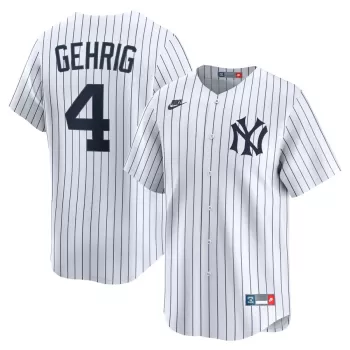 Men's New York Yankees Lou Gehrig Nike White Throwback Cooperstown Collection Limited Jersey Men's New York Yankees Lou Gehrig Nike White Throwback Cooperstown Collection Limited Jersey