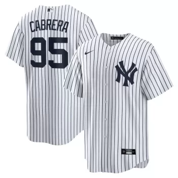 Men's New York Yankees Oswaldo Cabrera Nike White Home Replica Jersey Men's New York Yankees Oswaldo Cabrera Nike White Home Replica Jersey