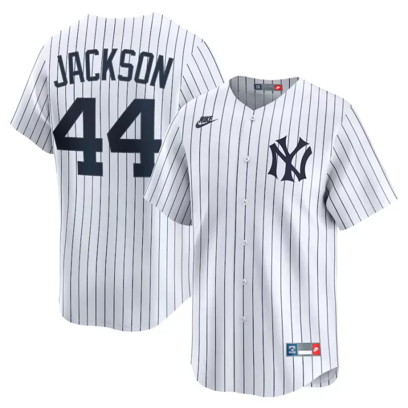 Men's New York Yankees Reggie Jackson Nike White Throwback Cooperstown Collection Limited Jersey Men's New York Yankees Reggie Jackson Nike White Throwback Cooperstown Collection Limited Jersey