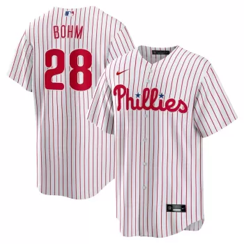 Men's Philadelphia Phillies Alec Bohm Nike White Home Replica Jersey Men's Philadelphia Phillies Alec Bohm Nike White Home Replica Jersey