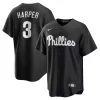 Men's Philadelphia Phillies Bryce Harper Nike Black Fashion Replica Jersey Men's Philadelphia Phillies Bryce Harper Nike Black Fashion Replica Jersey