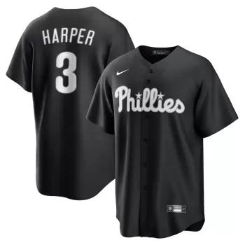 Men's Philadelphia Phillies Bryce Harper Nike Black Fashion Replica Jersey Men's Philadelphia Phillies Bryce Harper Nike Black Fashion Replica Jersey