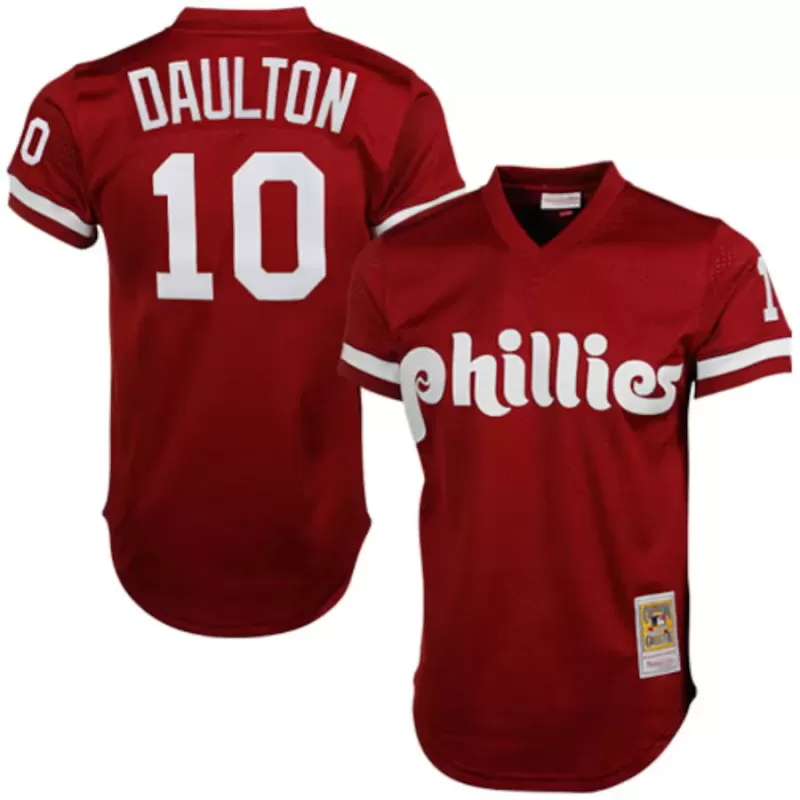 Men's Philadelphia Phillies Darren Daulton Mitchell & Ness Red Cooperstown Mesh Batting Practice Jersey Men's Philadelphia Phillies Darren Daulton Mitchell & Ness Red Cooperstown Mesh Batting Practice Jersey