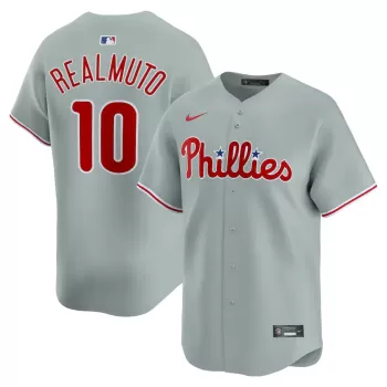Men's Philadelphia Phillies J.T. Realmuto Nike Gray Road Limited Player Jersey Men's Philadelphia Phillies J.T. Realmuto Nike Gray Road Limited Player Jersey
