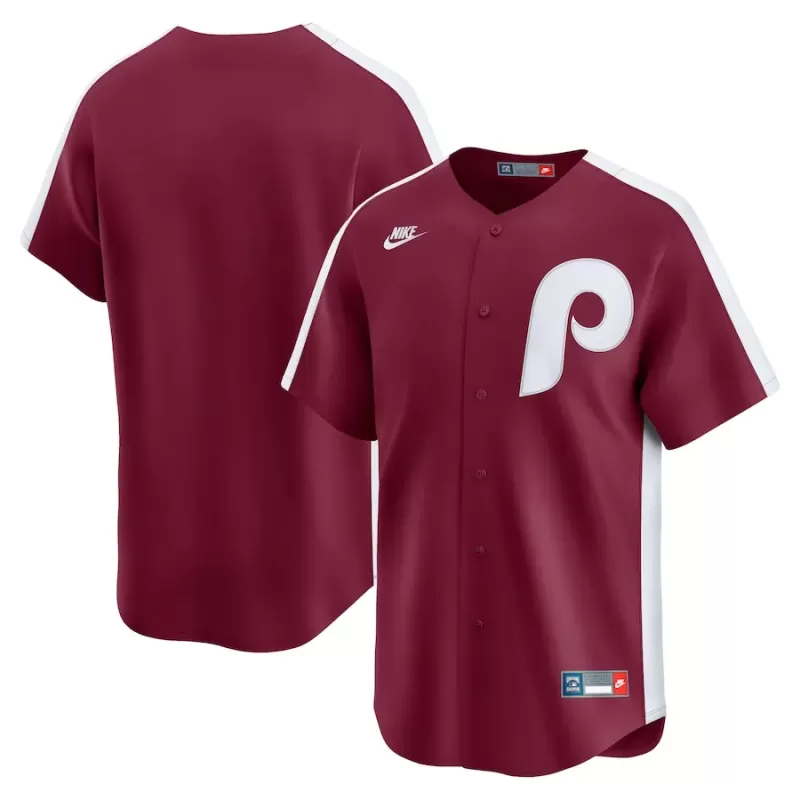 Men's Philadelphia Phillies Nike Maroon Throwback Cooperstown Collection Limited Jersey Men's Philadelphia Phillies Nike Maroon Throwback Cooperstown Collection Limited Jersey