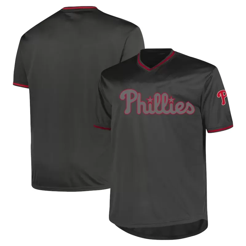 Men's Philadelphia Phillies Profile Charcoal Big & Tall Pop Fashion Jersey Men's Philadelphia Phillies Profile Charcoal Big & Tall Pop Fashion Jersey