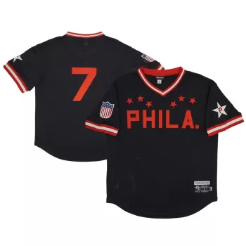 Men's Philadelphia Stars #7 Rings & Crwns Black Mesh Replica V-Neck Jersey Men's Philadelphia Stars #7 Rings & Crwns Black Mesh Replica V-Neck Jersey