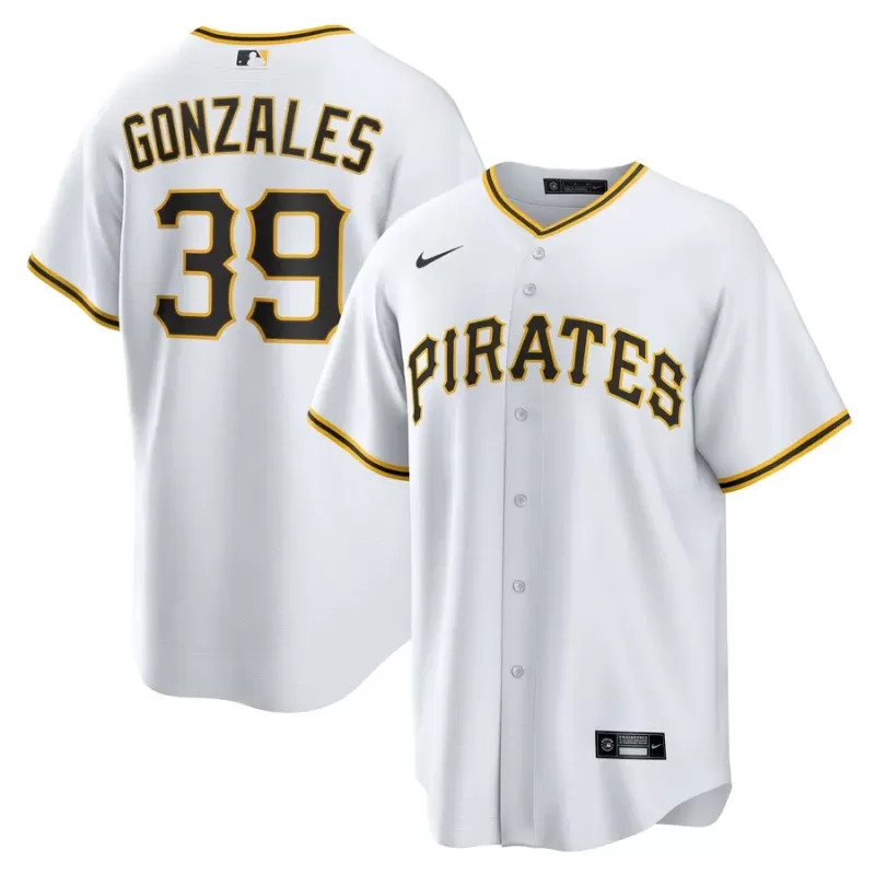 Men's Pittsburgh Pirates Nick Gonzales Nike White Home Replica Jersey Men's Pittsburgh Pirates Nick Gonzales Nike White Home Replica Jersey
