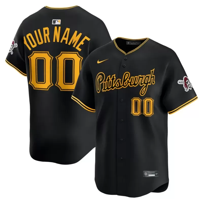Men's Pittsburgh Pirates Nike Black Alternate Limited Custom Jersey Men's Pittsburgh Pirates Nike Black Alternate Limited Custom Jersey