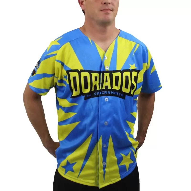 Men's Sacramento River Cats Blue/Yellow Copa Replica Jersey Men's Sacramento River Cats Blue/Yellow Copa Replica Jersey