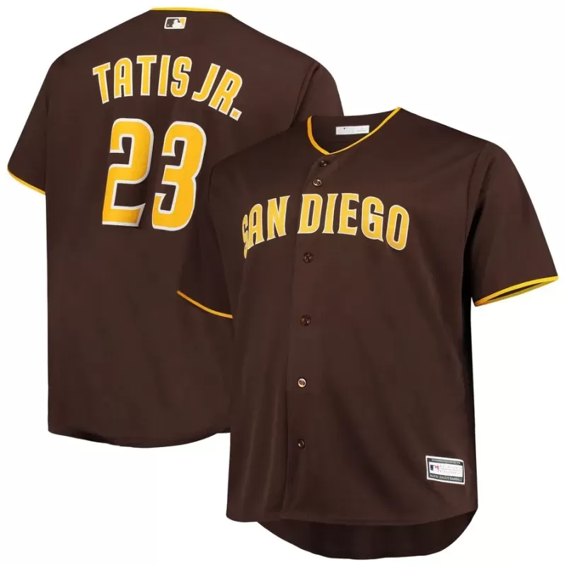 Men's San Diego Padres Fernando Tatis Jr. Brown Big & Tall Replica Player Jersey Men's San Diego Padres Fernando Tatis Jr. Brown Big & Tall Replica Player Jersey