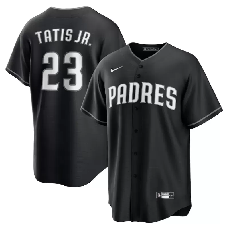 Men's San Diego Padres Fernando Tatis Jr. Nike Black Lights Out Replica Player Jersey Men's San Diego Padres Fernando Tatis Jr. Nike Black Lights Out Replica Player Jersey