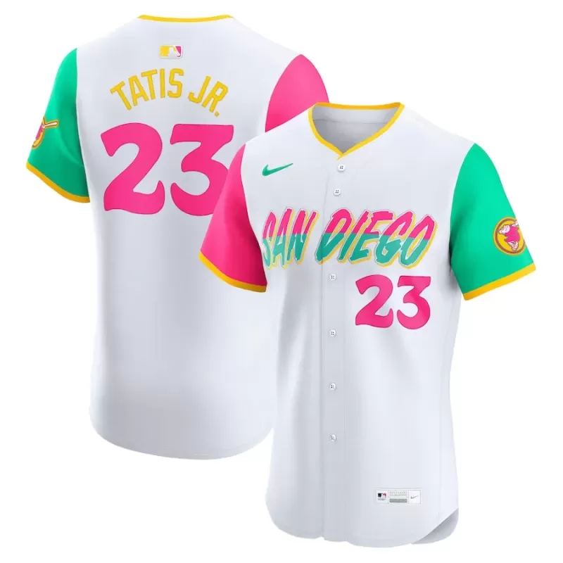 Men's San Diego Padres Fernando Tatis Jr. Nike White City Connect Elite Jersey Men's San Diego Padres Fernando Tatis Jr. Nike White City Connect Elite Jersey