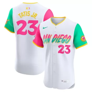 Men's San Diego Padres Fernando Tatis Jr. Nike White City Connect Sponsor Patch Elite Player Jersey Men's San Diego Padres Fernando Tatis Jr. Nike White City Connect Sponsor Patch Elite Player Jersey