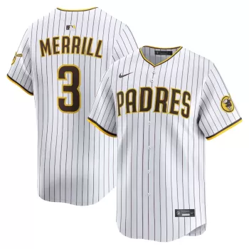 Men's San Diego Padres Jackson Merrill Nike White Home Limited Player Jersey Men's San Diego Padres Jackson Merrill Nike White Home Limited Player Jersey