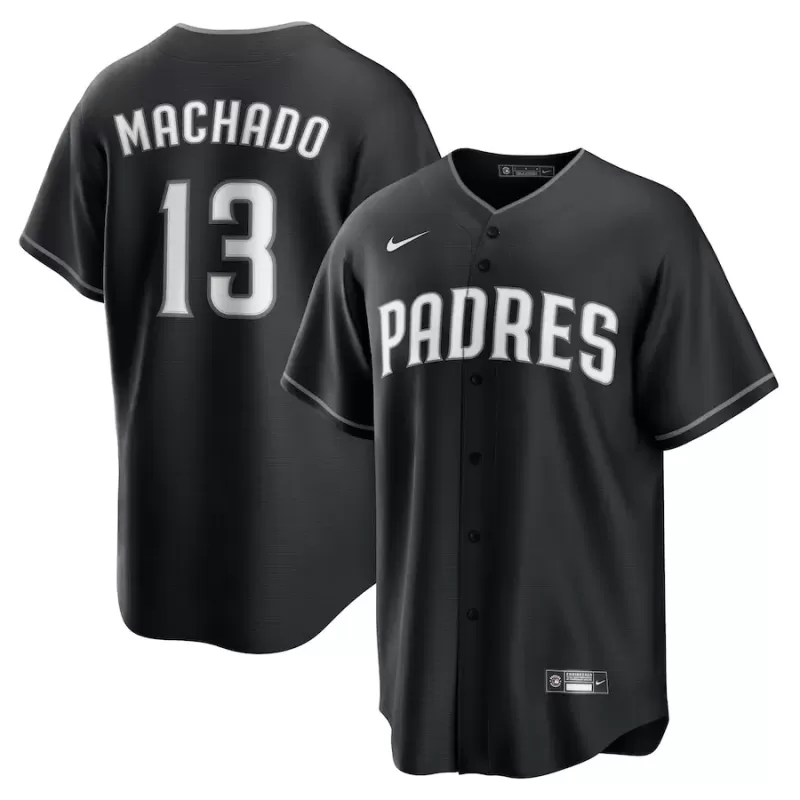 Men's San Diego Padres Manny Machado Nike Black Lights Out Replica Player Jersey Men's San Diego Padres Manny Machado Nike Black Lights Out Replica Player Jersey