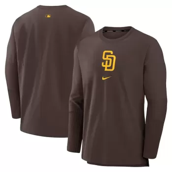 Men's San Diego Padres Nike Brown Authentic Collection Player Performance Pullover Sweatshirt