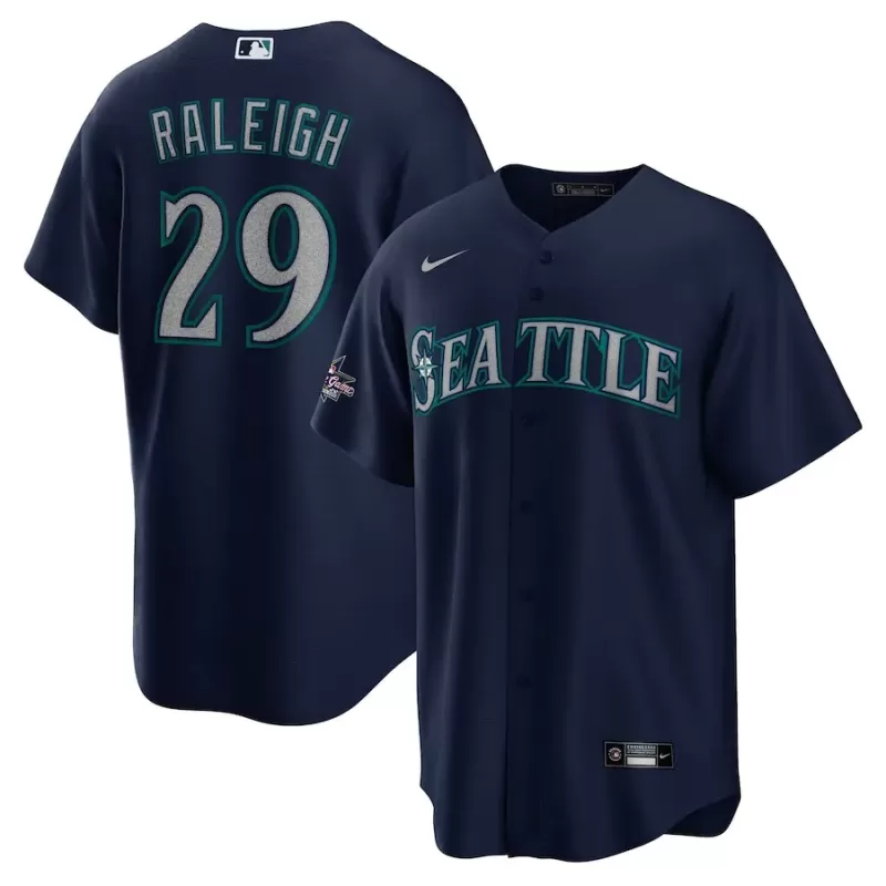 Men's Seattle Mariners Cal Raleigh Nike Navy 2025 MLB All-Star Game Road Replica Player Jersey Men's Seattle Mariners Cal Raleigh Nike Navy 2025 MLB All-Star Game Road Replica Player Jersey