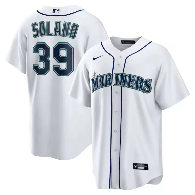 Men's Seattle Mariners Donovan Solano Nike White Home Replica Jersey Men's Seattle Mariners Donovan Solano Nike White Home Replica Jersey