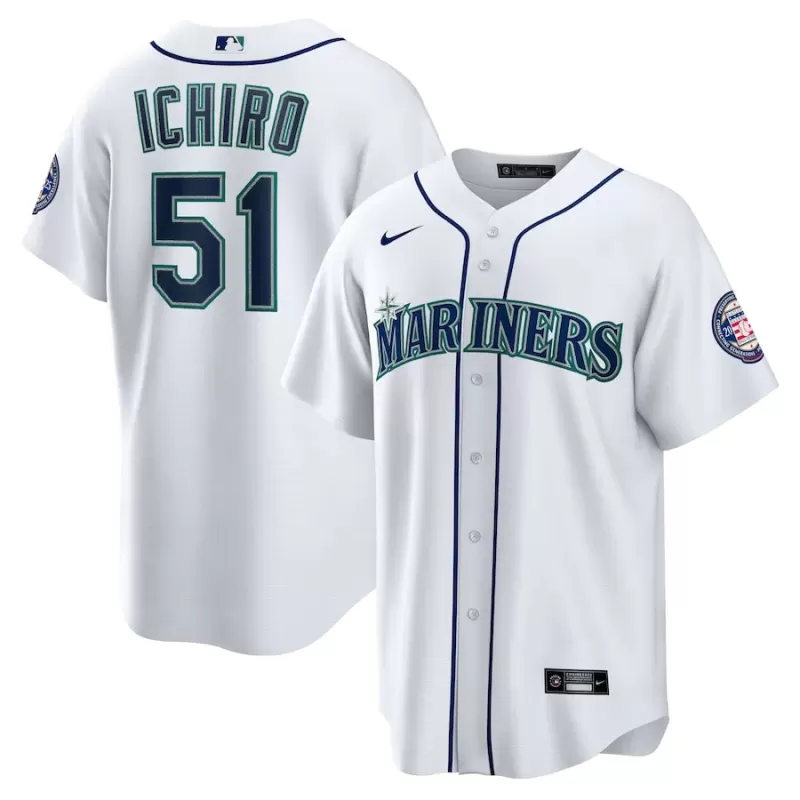 Men's Seattle Mariners Ichiro Suzuki Nike White 2025 Baseball Hall of Fame Name & Number Retired Replica Jersey Men's Seattle Mariners Ichiro Suzuki Nike White 2025 Baseball Hall of Fame Name & Number Retired Replica Jersey